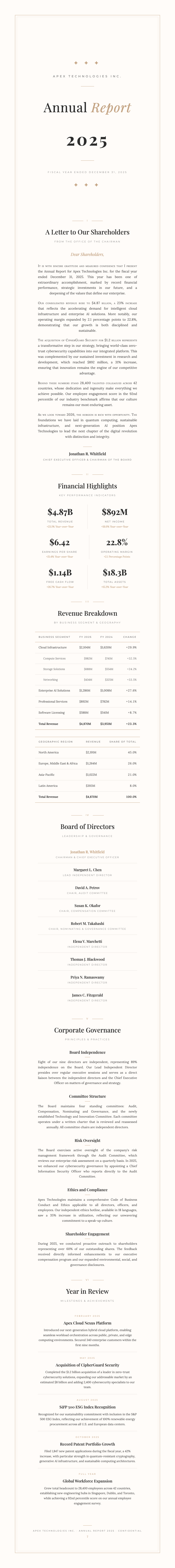 Elegant sophisticated annual report